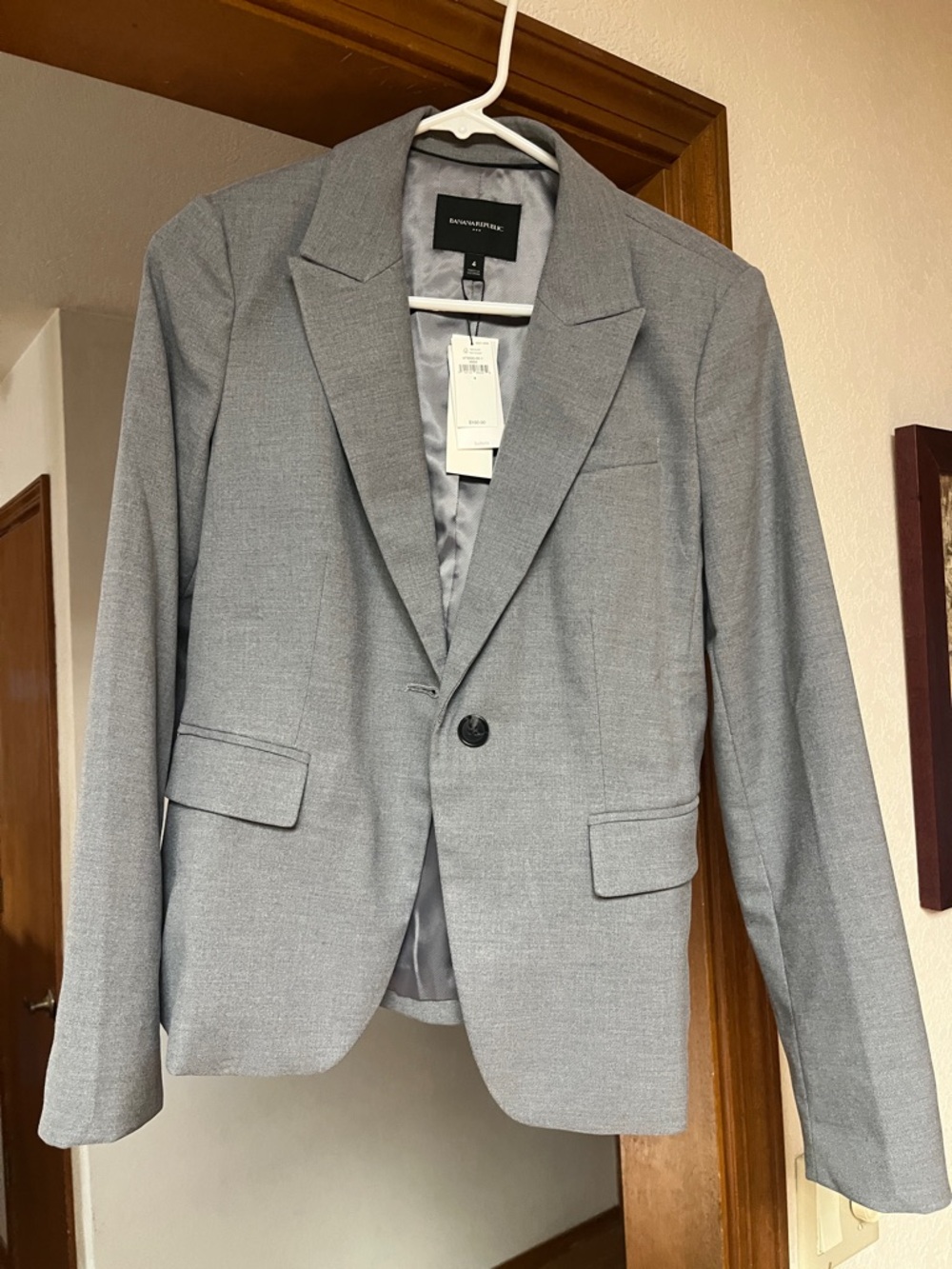 Banana Republic Light Gray Single-Button Women's Blazer